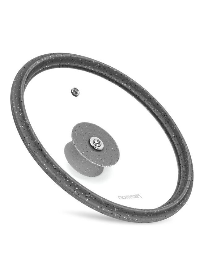 Fissman Glass Lid Arcades With Marbling Silicone Rim Grey 20cm  - Image 2