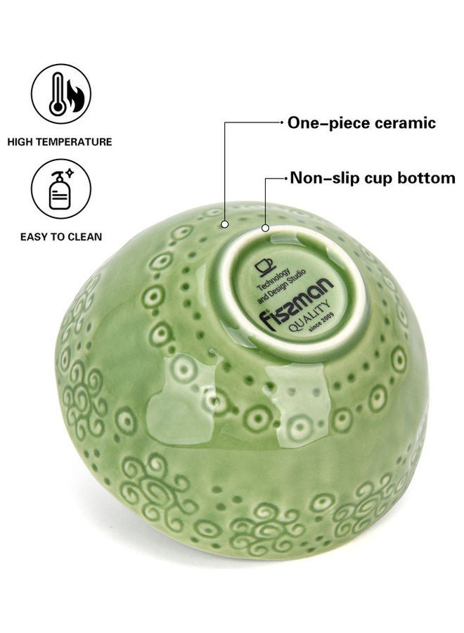 Fissman Ceramic Bowl Green 14cm - Image 4