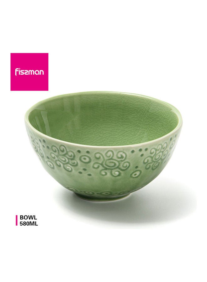 Fissman Ceramic Bowl Green 14cm - Image 2