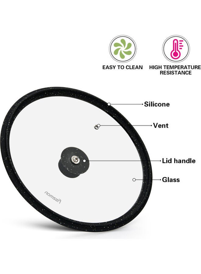 Glass Lid Arcades With Silicone Rim Black and White 20cm - v1639396673/N52154657A_4