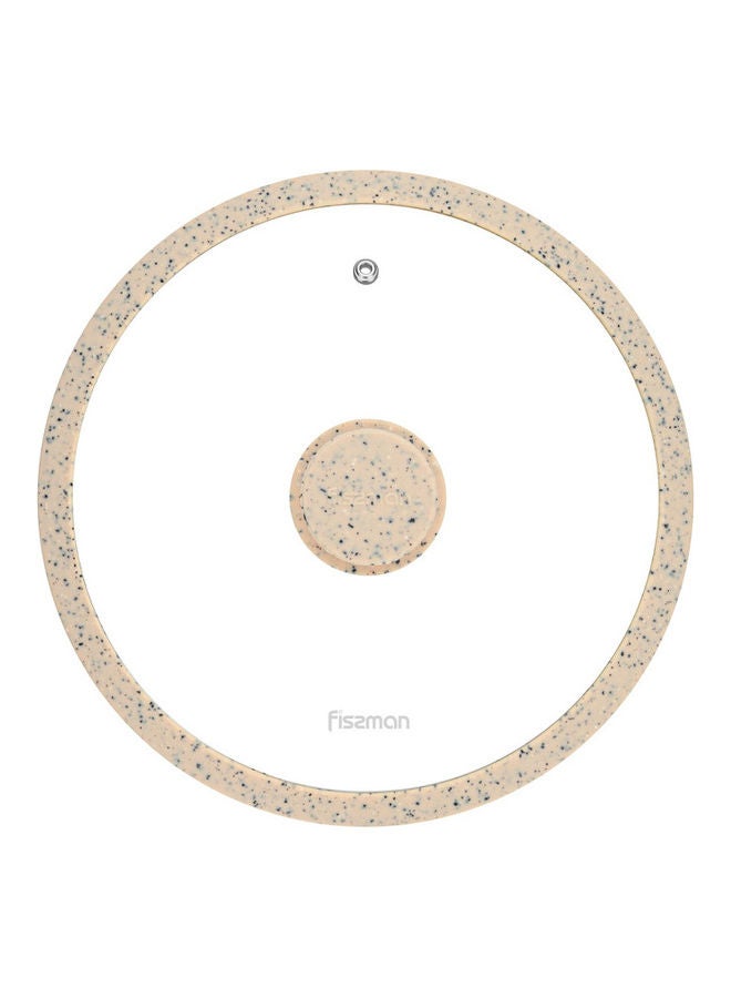 Fissman Glass Lid Arcades With Marble Silicone Rim Marble 24cm  - Image 1