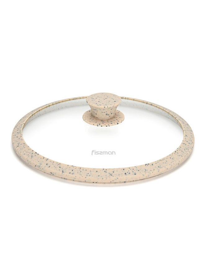 Fissman Glass Lid Arcades With Marble Silicone Rim Marble 24cm  - Image 3
