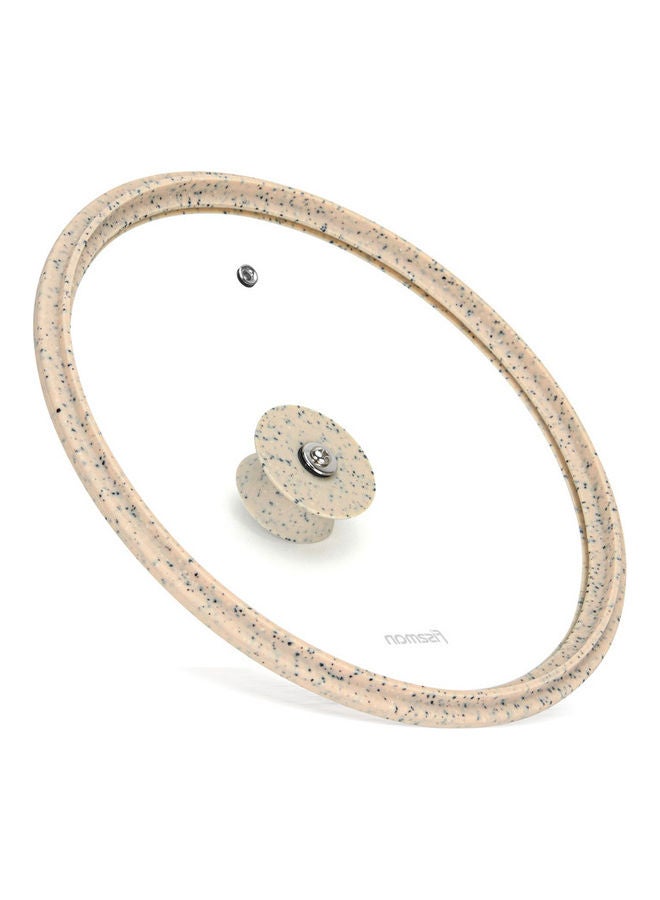 Fissman Glass Lid Arcades With Beige Silicone Rim Beige 28cm  - Image 3