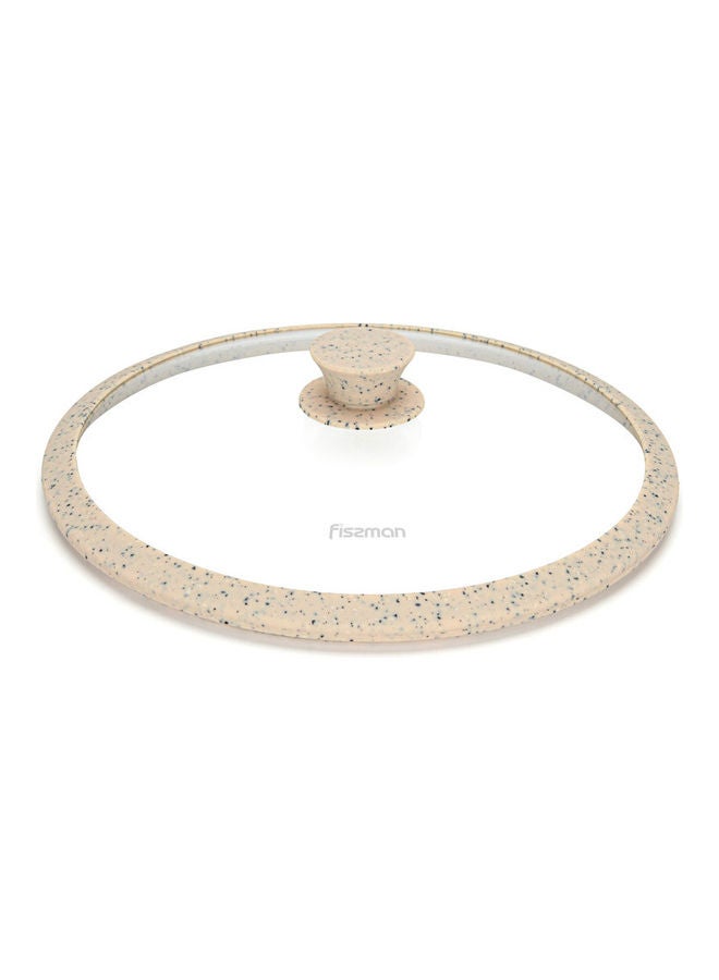Fissman Glass Lid Arcades With Beige Silicone Rim Beige 28cm  - Image 4