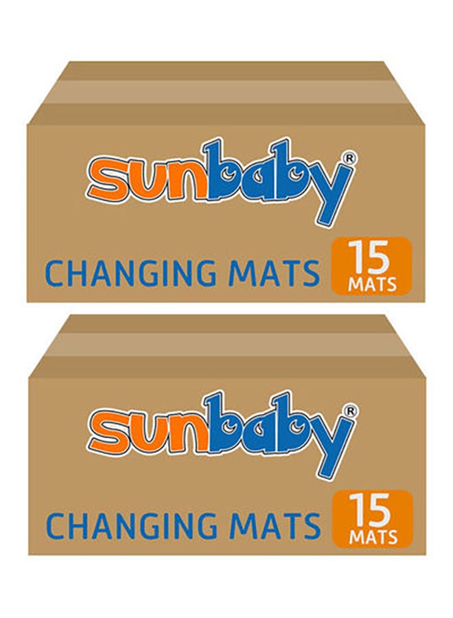 صن بيبي طقم بساط تغيير الحفاضات للاستخدام مرة واحدة مكون من 15 قطعة - Image 2