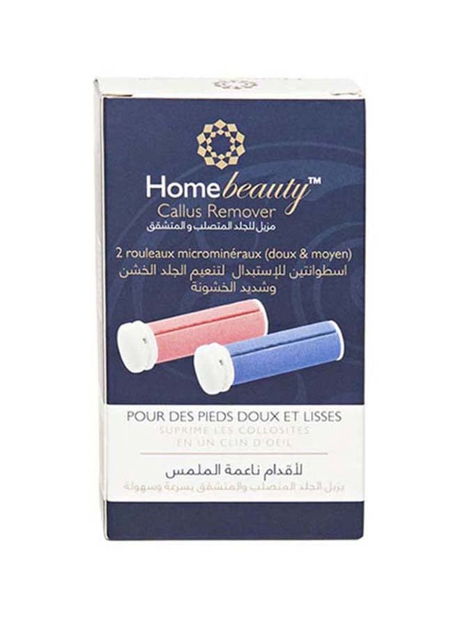 Homebeauty 2-Piece Callus Remover Micro Mineral Rollers Blue/Pink/White - Image 3