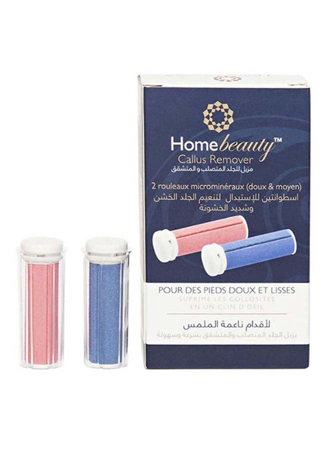 Homebeauty 2-Piece Callus Remover Micro Mineral Rollers Blue/Pink/White - Image 1