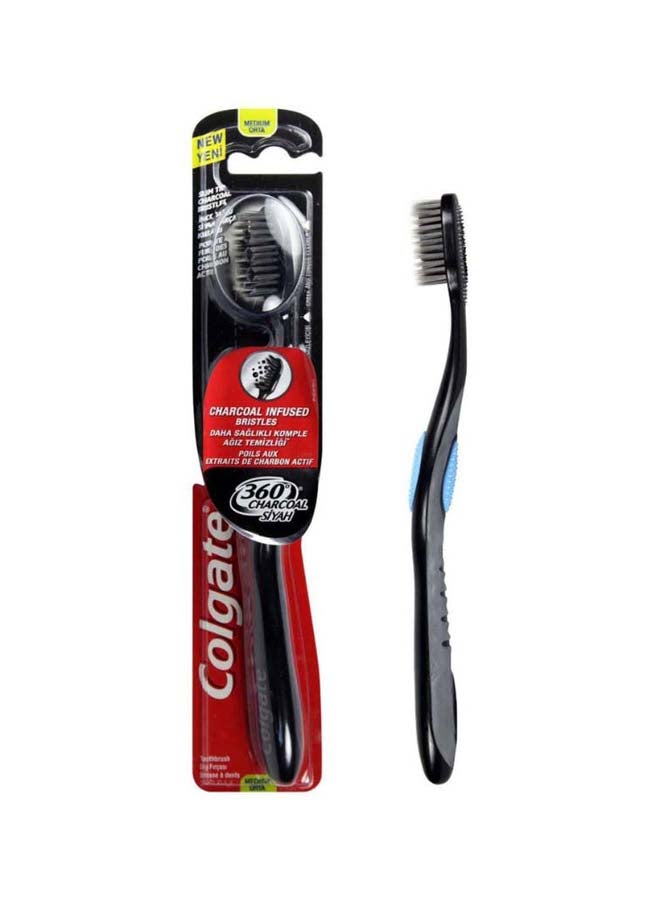 Colgate - 360 Charcoal Black Medium Manual Toothbrush – Assorted - Image 1