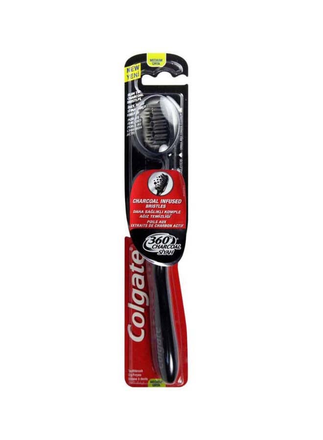 Colgate - 360 Charcoal Black Medium Manual Toothbrush – Assorted - Image 1