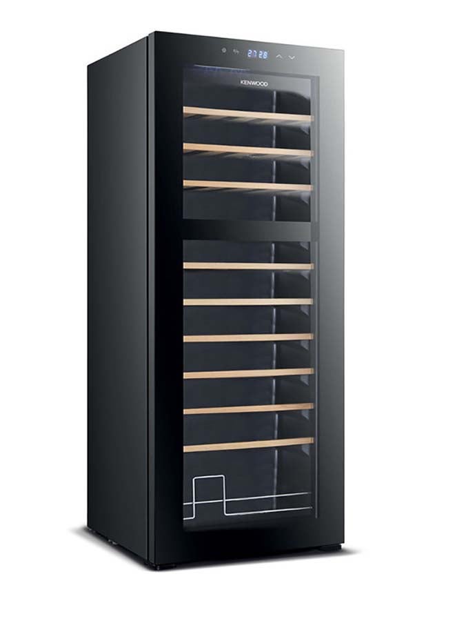 KENWOOD - Beverage Cooler 55 Bottles Wine Cooler With Dual Temperature Zone, Double Glass Door, Blue Light, Smart Temperature Control 55 L 85 W BCW55.000BK Black - Image 1