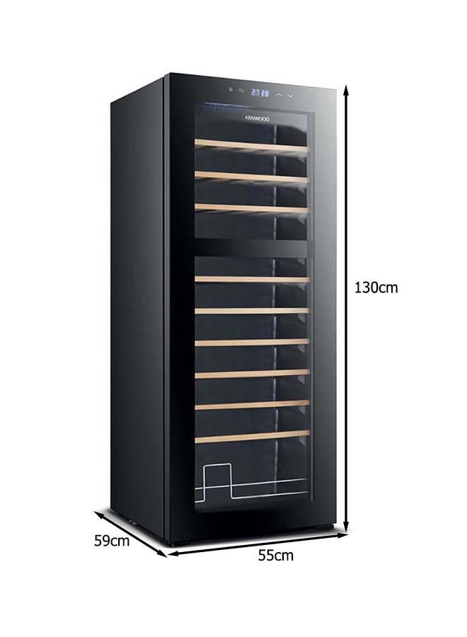 KENWOOD - Beverage Cooler 55 Bottles Wine Cooler With Dual Temperature Zone, Double Glass Door, Blue Light, Smart Temperature Control 55 L 85 W BCW55.000BK Black - Image 1