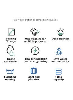 Inder Portable Ultrasonic Two-way Rotation High-Frequency Easy Carry Clothes Washing Machine KPB18-8 Green/White  - Image 4