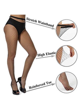Generic High Waist Pantyhose Tights Fishnet Thin Stockings Black