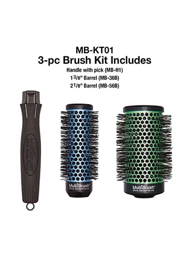 Olivia Garden Pack Of 3 Pieces MultiBrush Detachable Thermal Styling Hair Brush Multicolour - Image 3