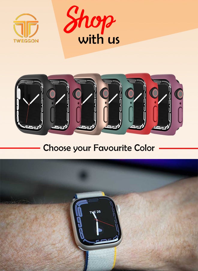 TWEGGON - Hard PC Ultra-Thin Protective Case Cover For Apple Watch Series 8 & 7 45mm Black - Image 1