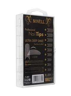 NOVELL 100 Nails 10 Sizes Professional Nail Tips Clear  - Image 3