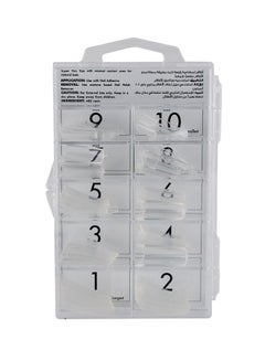 NOVELL 100 Nails 10 Sizes Professional Nail Tips Clear  - Image 2