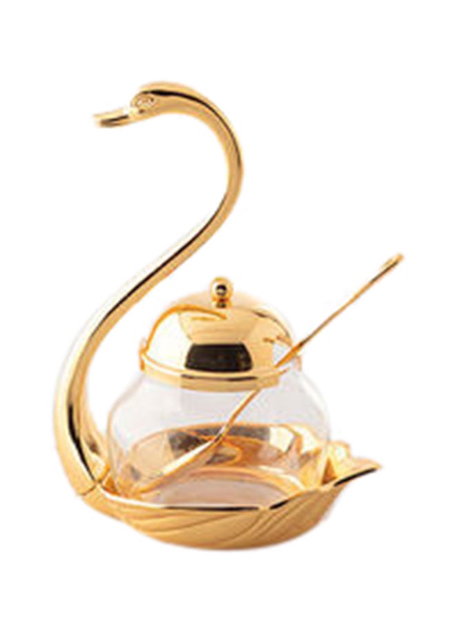 Dania Sugar Bowl With Teaspoon And Holder Gold 5x5x5cm  - Image 1