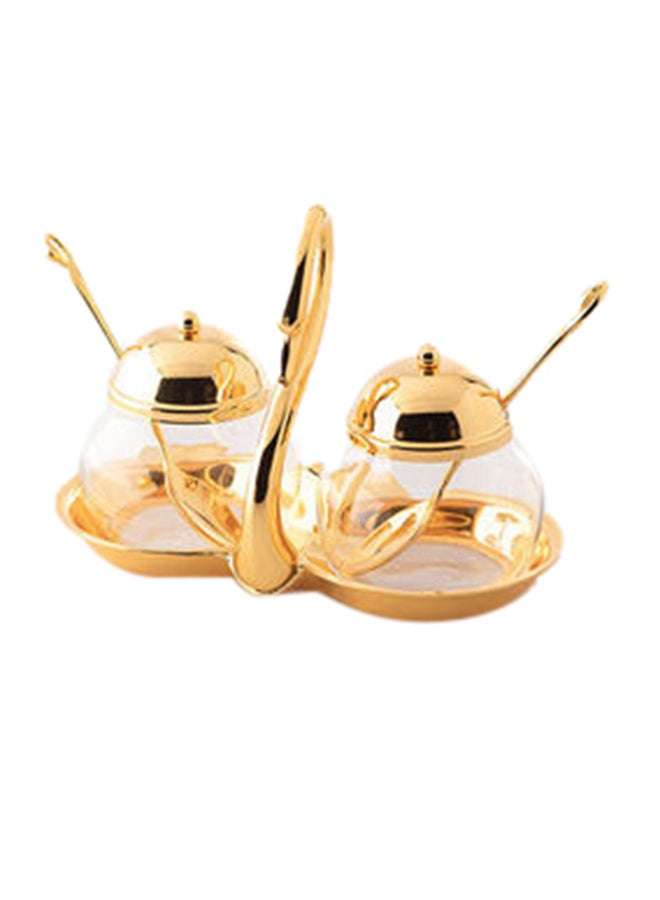Dania 2-Piece Sugar Bowl With Teaspoon And Holder Gold 5x5x5cm - Image 1