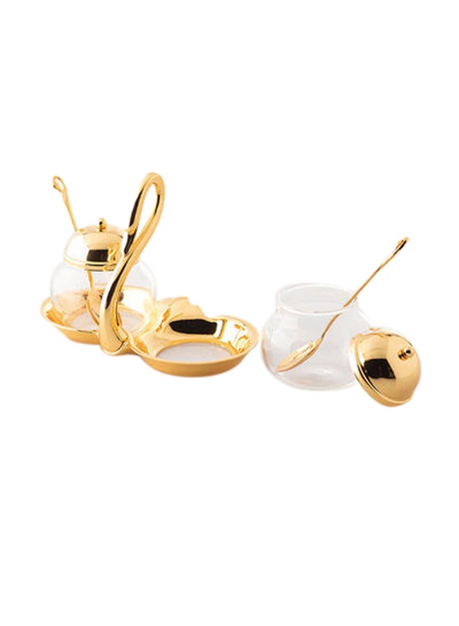 Dania 2-Piece Sugar Bowl With Teaspoon And Holder Gold 5x5x5cm - Image 2