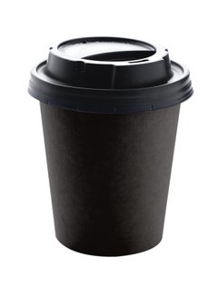 LeDari 14-Piece Aldahma Paper Cup Lid Black 355ml 