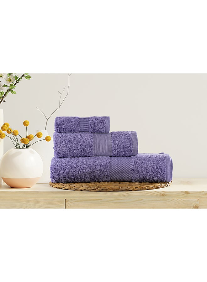 Towels Set 3 Pieces Lavender 1/70*140 1/50*100 1/33*33cm