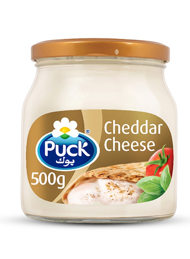Puck Cheddar Cream Cheese Spread Jar 500grams - Image 1