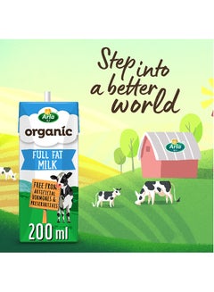 Organic Full Fat Milk Plain 200ml Pack of 6 - v1639475374/N35007472A_4