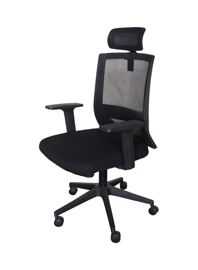 ماهاماي Back Mesh Office Chair Lumbar Support With Headrest Black 52x52x104cm - Image 1