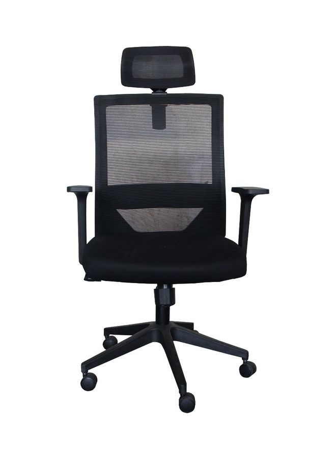 ماهاماي Back Mesh Office Chair Lumbar Support With Headrest Black 52x52x104cm - Image 2