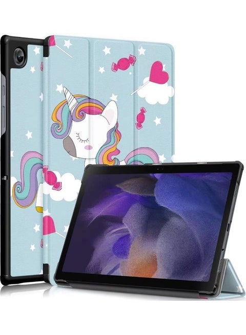 Unicorn Print Flip Cover For Samsung Galaxy Tab A8 2021 Multicolour