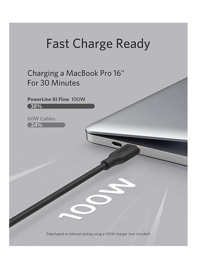 PowerLine III Flow, USB C to USB C Cable 100w, USB 2.0 for MacBook Pro 2020, iPad Pro 2020, iPad Air, Galaxy S20, Pixel, Switch, LG Black - v1639479551/N52150536A_3