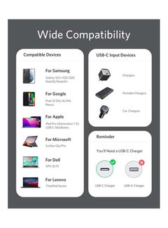 آنكر كابل باور لاين III فلو بمنفذ USB C إلى USB C بقدرة 100 وات ومنفذ USB 2.0 لجهاز ماك بوك برو 2020 وآي باد برو 2020 وآي باد آير وجالاكسي S20 وبيكسل وسويتش وإل جي لون أسود.  - Image 5