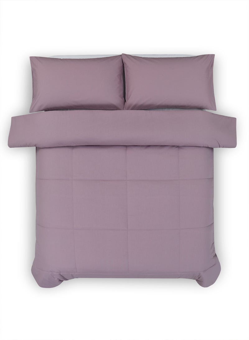 هوم تاون Comforter Set Polyester Mauve 230 x 220cm - Image 1