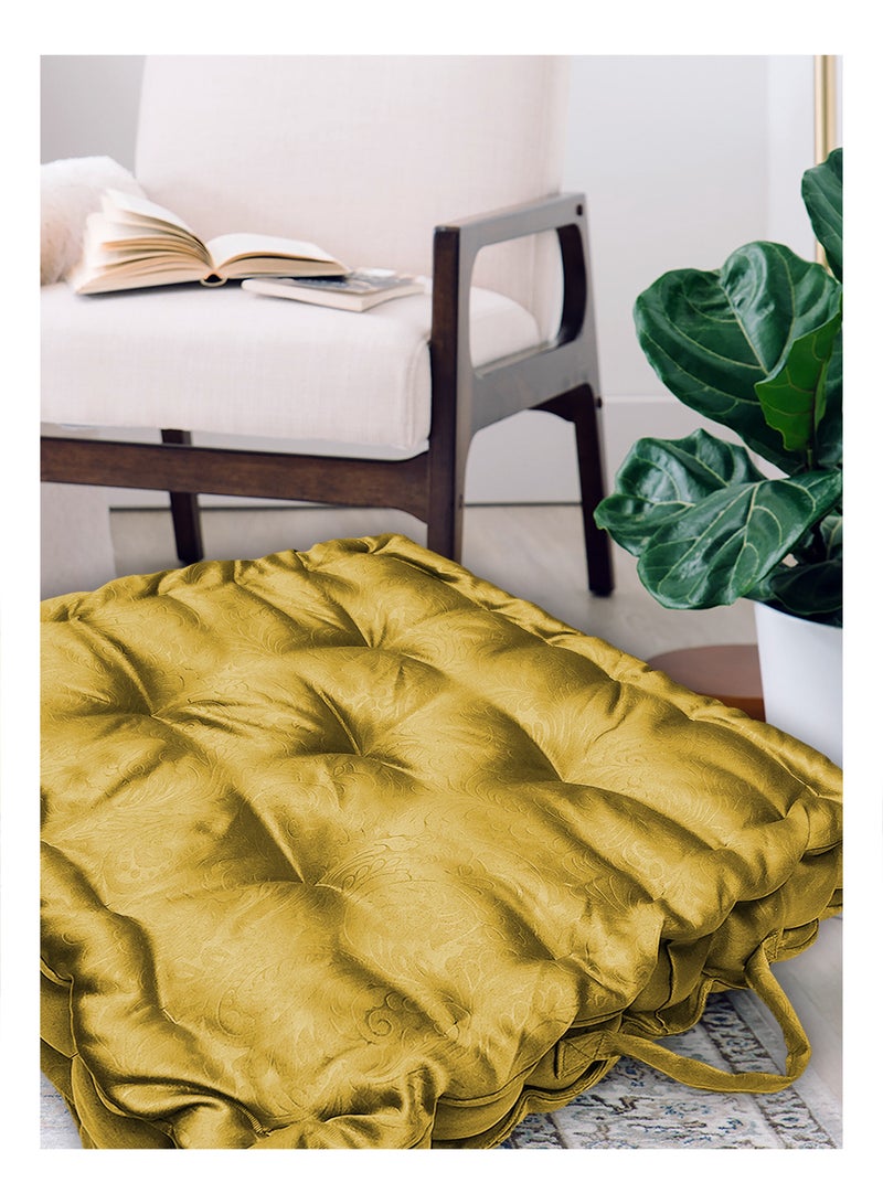 Dupion Box Cushion Polyester Warm Yellow King - v1639480870/N49487470A_1