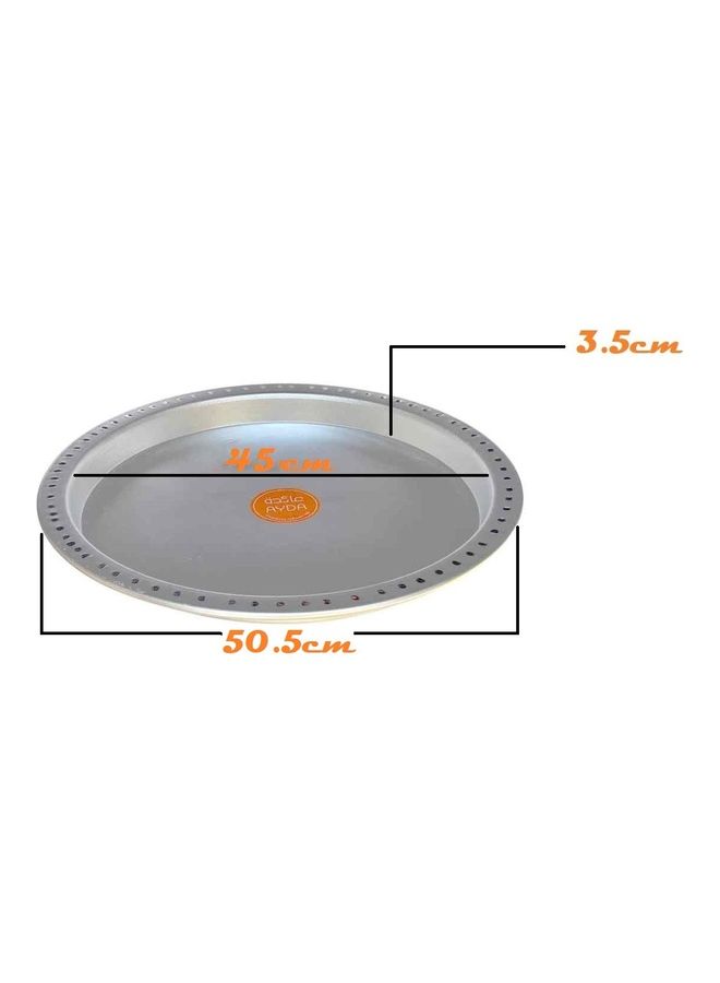 Ayda Aluminium Kunafa Cooking And Serving Plate Silver 50.5x5x50.5cm - Image 2