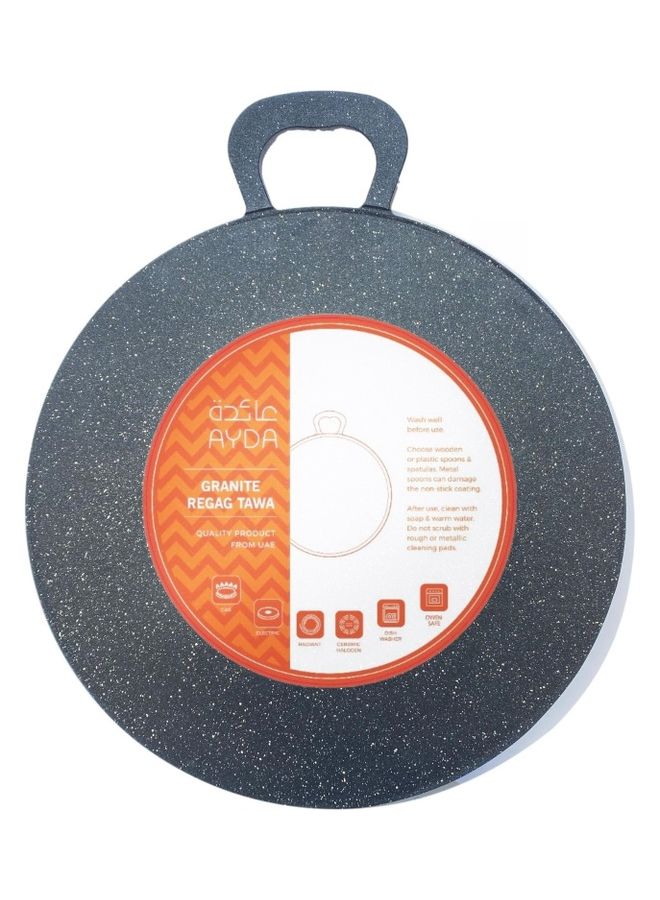 ايدا مقلاة روتي ومقلاة تاوا عربية غير لاصقة من الغرانيت أسود 35.5سم - Image 3