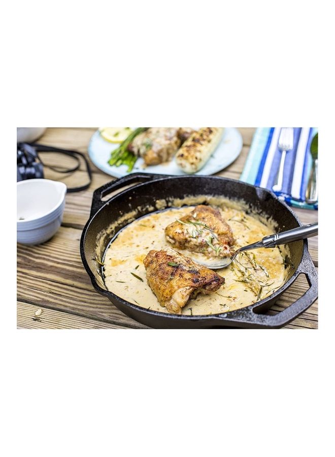 Ayda Cast Iron Pre-Sesoned Dual Handle Fry Pan Skillet Black 10.25 inchcm  - Image 4
