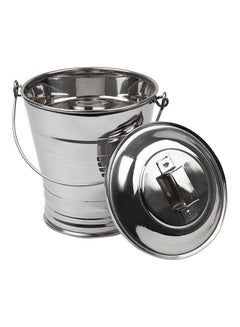 Stainless Steel Bucket With Lid Silver 1Liters