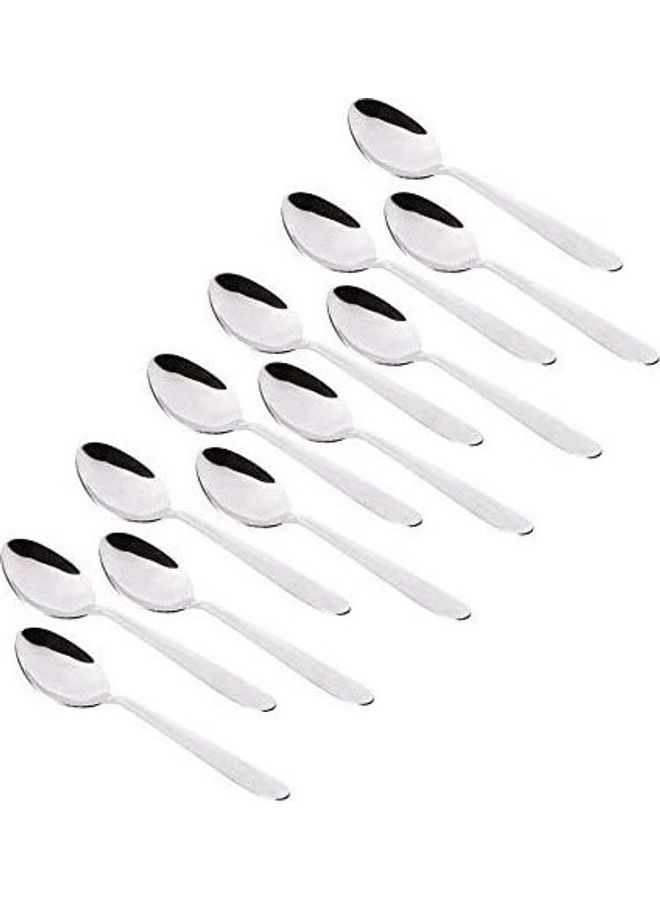 TAJ 12-Piece Stainless Steel Spoon Set Silver 20cm 