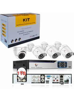 TOMVISION Full HD CCTV Camera Security Recording System Kit White  - Image 1