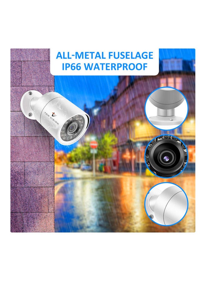 TOMVISION - Full HD CCTV Camera Security Recording System Kit White - Image 1