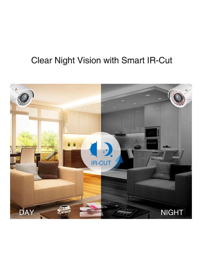 TOMVISION - Full HD CCTV Camera Security Recording System Kit White - Image 1