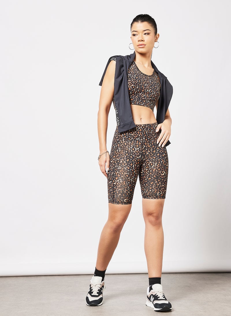 Sivvi x GenM Logo Sports Shorts Brown  - Image 2