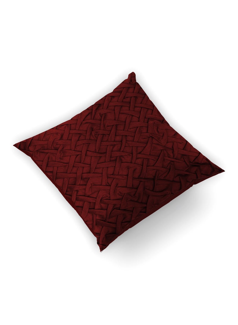 Smocking Cushion Cover With Removable Filler Burgandy 45x45cmcm - v1639483558/N50270720A_3