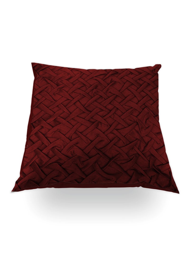 Smocking Cushion Cover With Removable Filler Burgandy 45x45cmcm - v1639483560/N50270720A_4