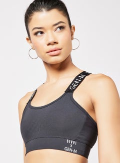 Sivvi x GenM Logo Racerback Sports Bra Black  - Image 4