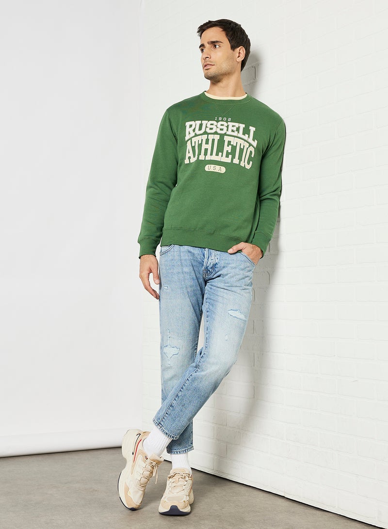 Russell Athletic - Logo Print Sweatshirt Green - Image 1