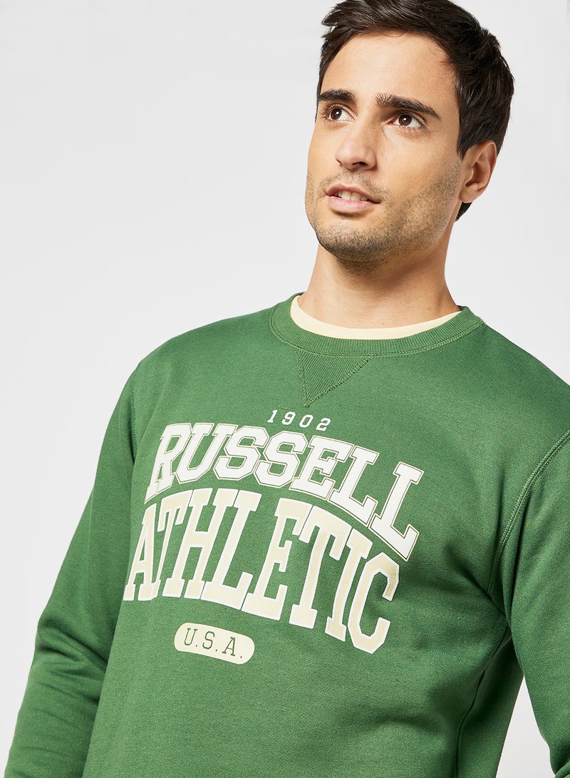 Russell Athletic - Logo Print Sweatshirt Green - Image 1