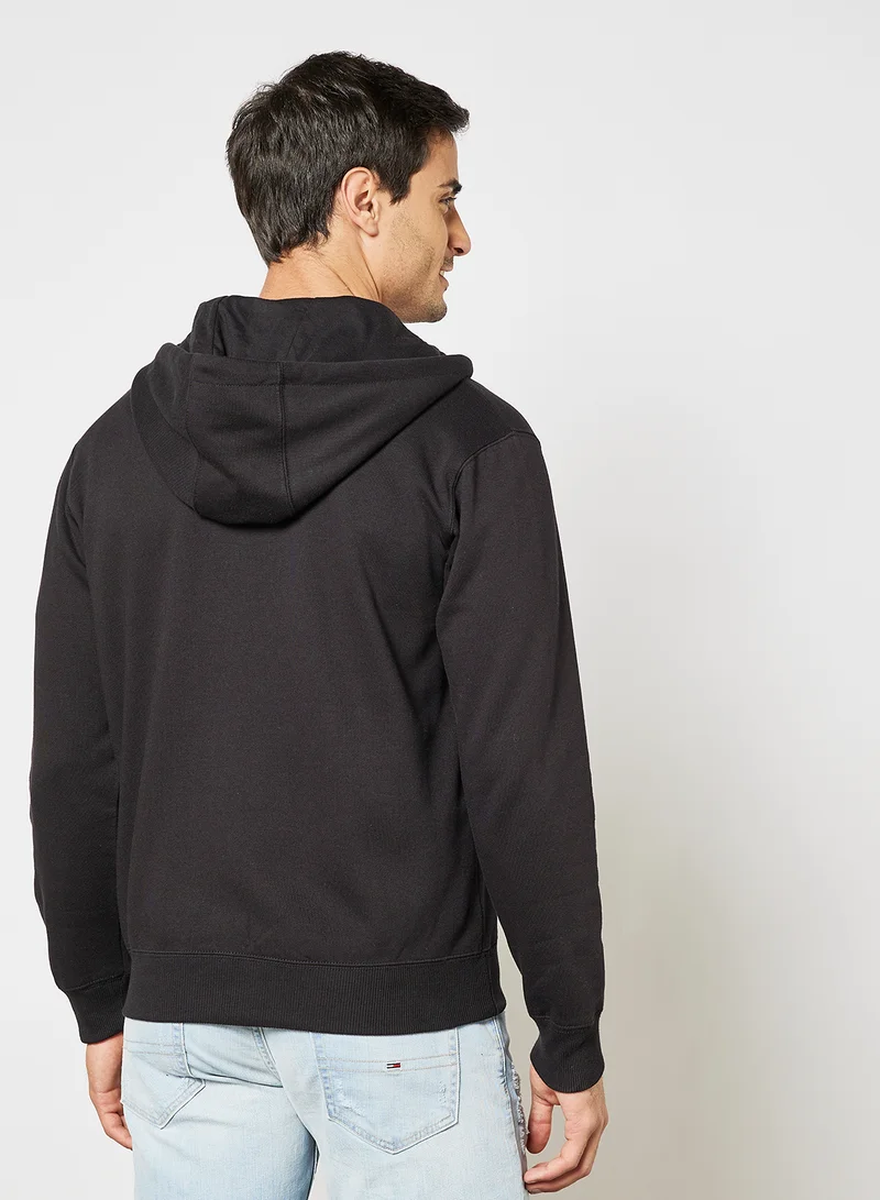 Russell Athletic Logo Zip Through Hoodie Black
